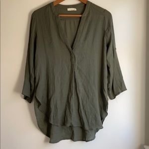 Lush green long tunic shirt